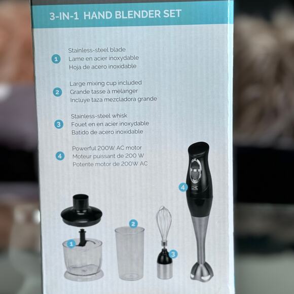 3-in-1 Immersion Blender, Chopper, and Mixer, Black - Picture 6 of 6